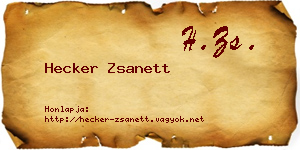 Hecker Zsanett névjegykártya